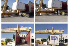 Greek White marble Volakas loaded yard factory block loading