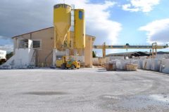 Greek White marble Volakas loaded yard factory facilities