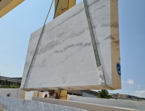Arabescato White marble with strokes slabs bookmatch openbook